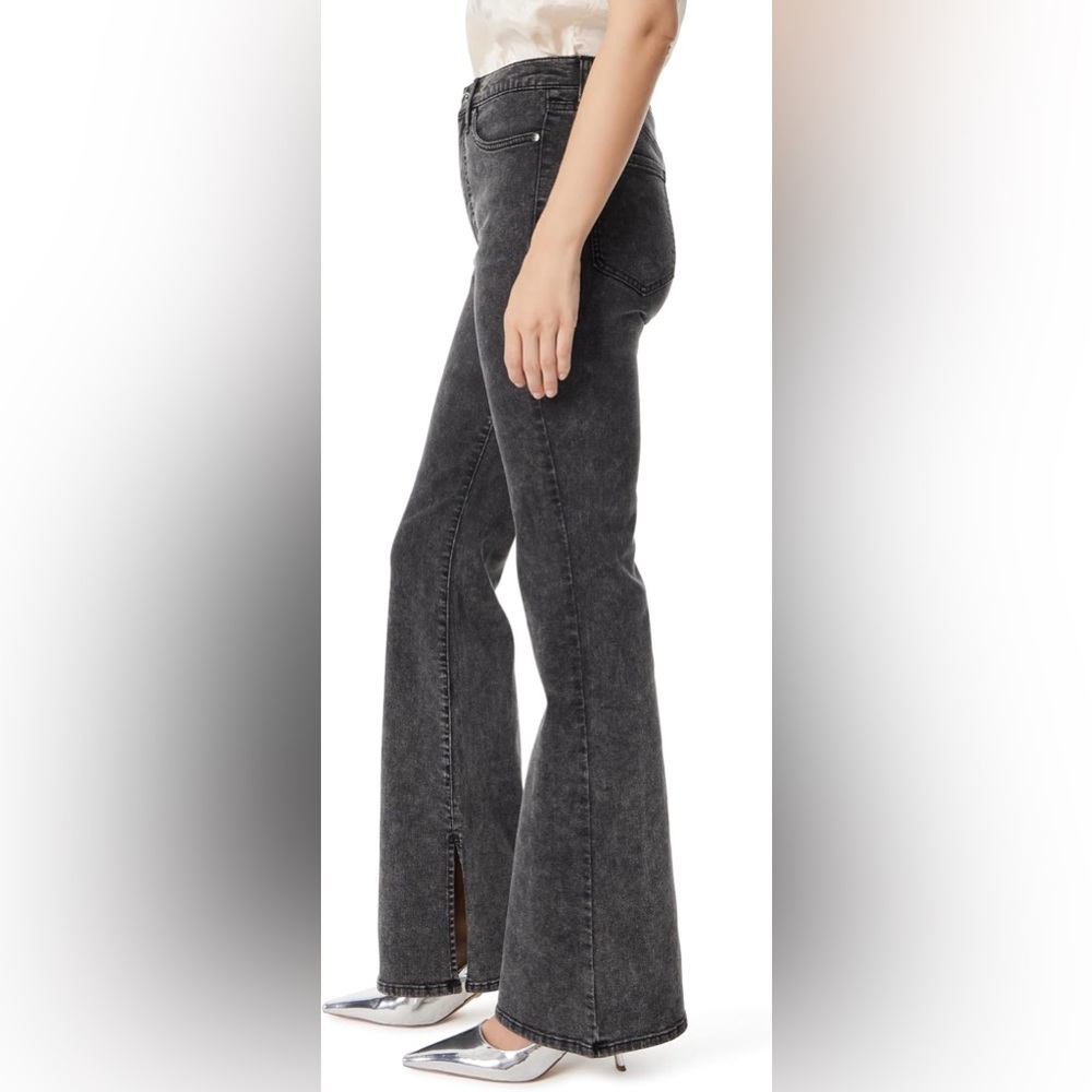 Sam Edelman Penny Bootcut Jeans 29 Graphite Grey Mid Rise Side Slit New